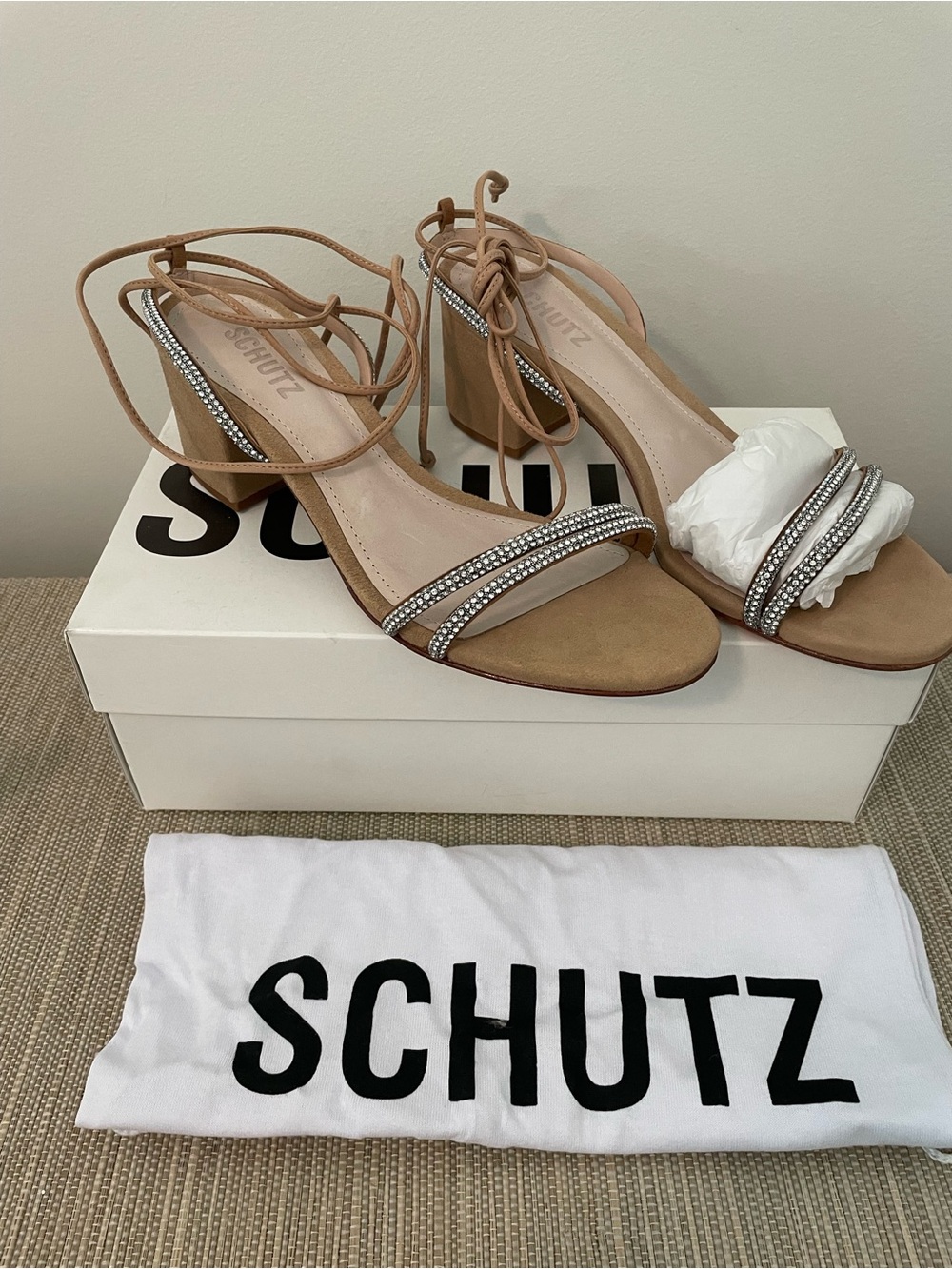 Schutz Wilda Embellished Strappy Sandals